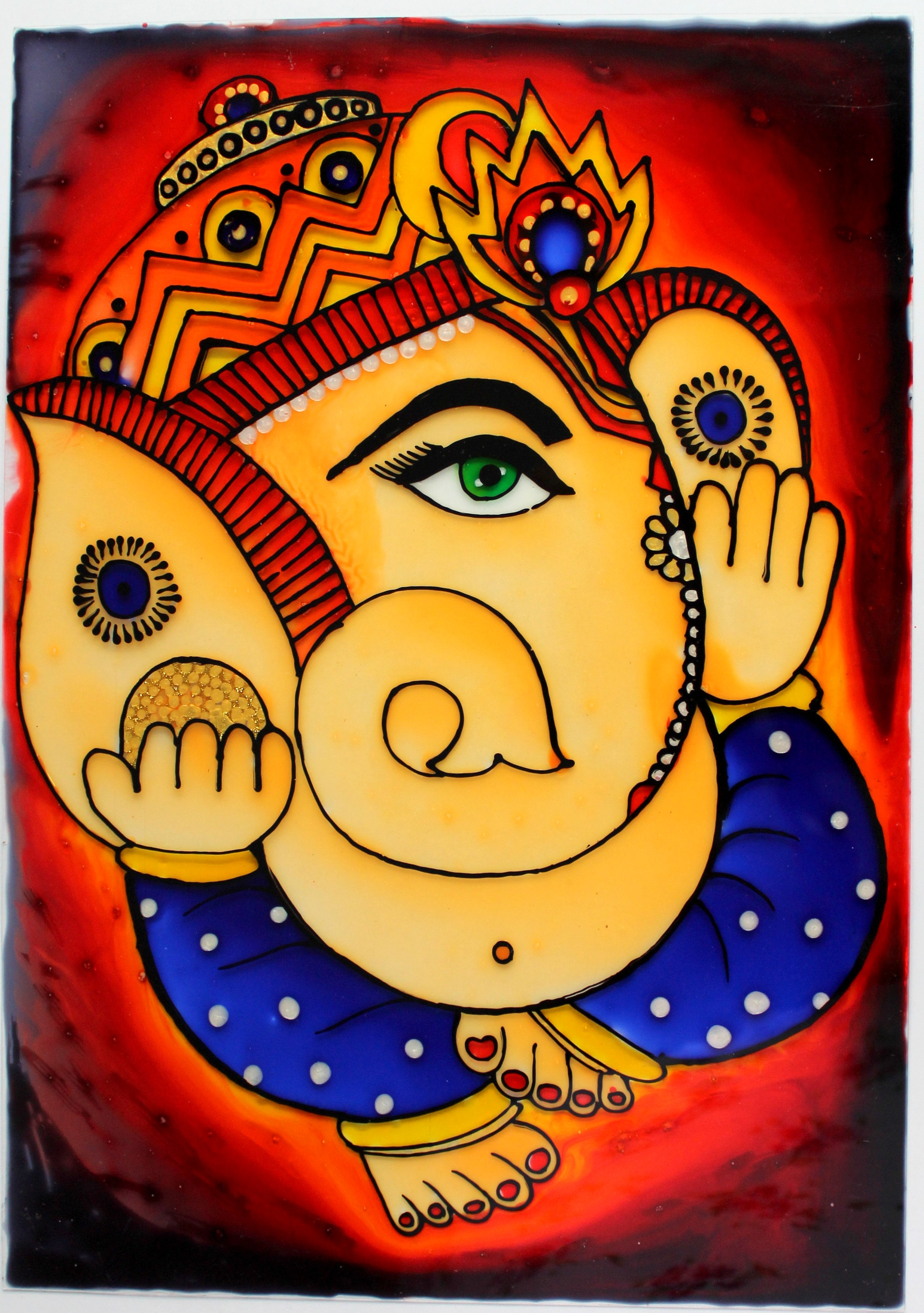 Ganesha Glass Painting Creative Art Simple process of making eyes & ebro like, share, subscribe thank you. ganesha glass painting creative art